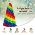 thumbnail image 6 of Topbuy 7FT Artificial Hinged Christmas Tree Colorful Rainbow Full Fir Xmas Tree with 1213 Branch Tips, 6 of 10