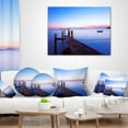 thumbnail image 4 of Designart Wooden Pier at Dusk - Seascape Photography Throw Pillow - 16x16, 4 of 5