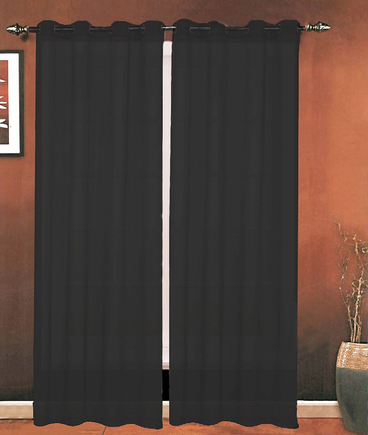 Elegant Comfort Luxury 2 Piece Grommet Sheer Panel Curtain