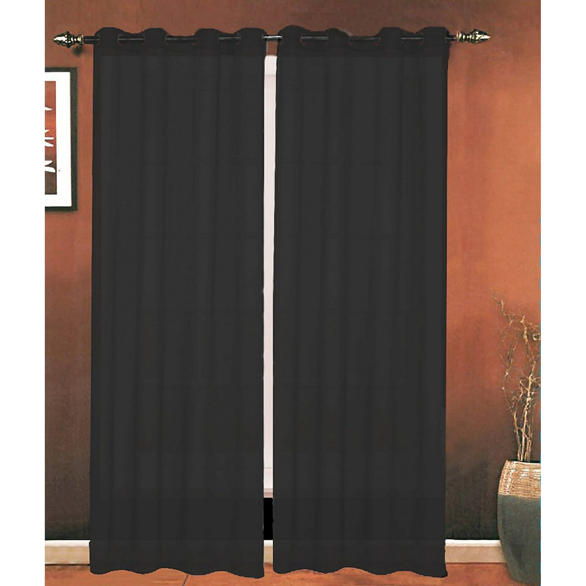 Elegant Comfort Luxury 2 Piece Grommet Sheer Panel Curtain