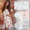 thumbnail image 7 of SEANATIVE Women's Nightshirts Short Sleeve Bedtime Dress Button Down Housecoat Relaxed Fit Lounge Wear Soft Sleep Shirt Nightgown for Women, XS, Hummingbird Pink Flower Beige, 7 of 7