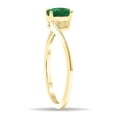 thumbnail image 2 of SZUL Women's Solitaire Oval Shaped Emerald Wave Ring in 10K Yellow Gold, 2 of 5
