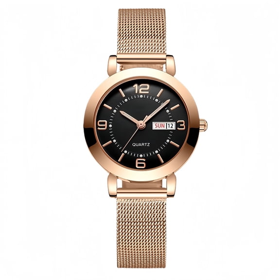 Women's Watch with Stainless Steel Strap, Calendar and Luminous Light