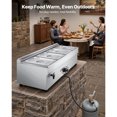 thumbnail image 5 of KFFKFF 4-Pan Commercial Propane Steam Table, Stainless Steel Food Warmer with Adjustable Heat and Drain Valve, Ideal for Outdoor Events, Restaurants, and Camping, 5 of 9