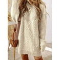 thumbnail image 6 of 2025 Womens Sweater Dress Oversized Cable Knit Chunky Long Sleeve Short Dresses Fall Outfits Vacation Winter Clothes, 6 of 9