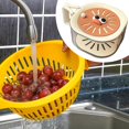 thumbnail image 4 of Cuenco para lavar frutas con colador y tapa, lavafrutas decorativo con asa plegable Café, 4 of 7