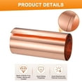 thumbnail image 2 of Copper Sheet Roll, 6in x 5ft x 0.002in (WxLxT) 99.9% Pure Copper Flashing Strip with Gloves for DIY Projects/Roofing [1524x152x0.05mm], 2 of 7
