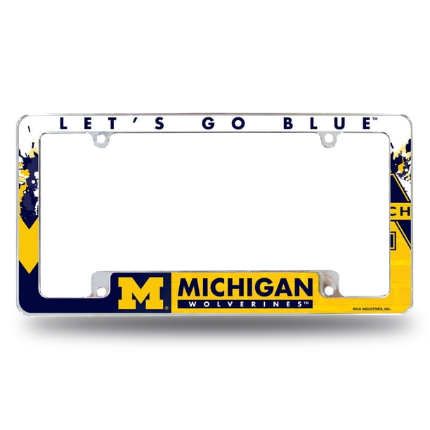 Sparo Michigan Wolverines Sparo All Over Chrome License Plate Frame