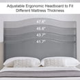 thumbnail image 4 of VECELO Full Bed Frame, Nailhead Trim Upholstered Platform Bed with Adjustable Headboard, Wooden Slats Support/No Box Spring Needed, Dark Gray, 4 of 9