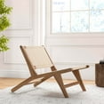 thumbnail image 4 of Costway 2 PCS Teak Wooden Chair with Braided Rope Seat & Backrest Mid Century Modern, 4 of 8