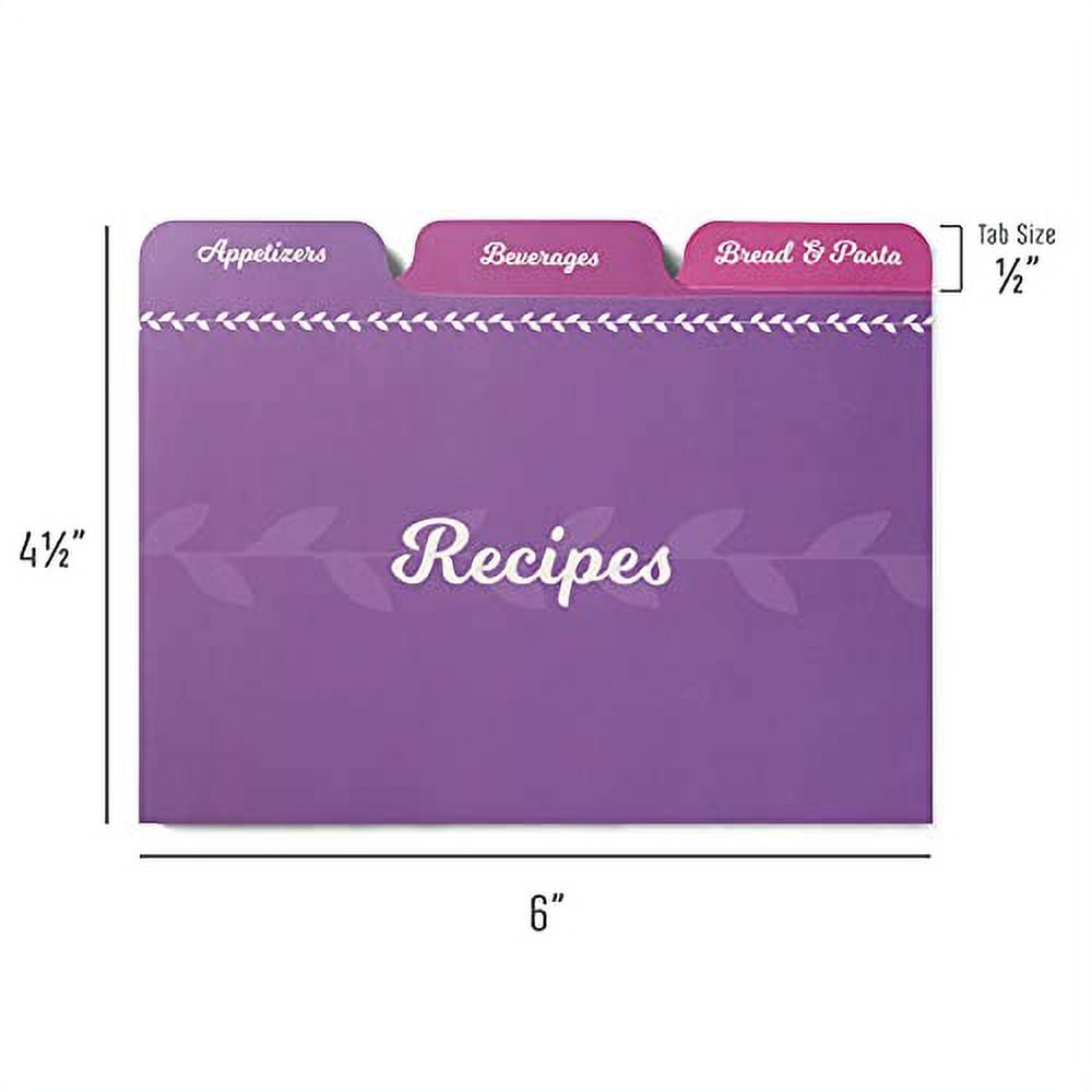 Lavender flowers recipe card box 4x6 with dividers & cards - Personali –  WoodPresentStudio
