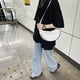 thumbnail image 1 of Bolso Bandolera Bolso bandolera correa ajustable monederos femeninos para vacaciones de fin de semana (blanco), 1 of 8