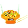 Deep Sea Shell Fishing Game for Children Battery Operated Rotating Novelty Toy Fishing Game Play Set w/ 21 Fishes, 4 Fishing Rods, Lights, Music (Orange)