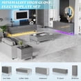 thumbnail image 6 of High Gloss Electroplated Coffee Table with 2 Magnetic Drawers for Living Room Modern Minimalist Center Table Grey, 6 of 8