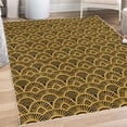 thumbnail image 1 of Japanese Art Decorative Rug, Fish Scale Inspired Vintage Hand Drawn Oriental Geometric Lines Motifs, Quality Carpet for Bedroom Dorm and Living Room, 6 Sizes, Pale Coffee, by Ambesonne, 1 of 4