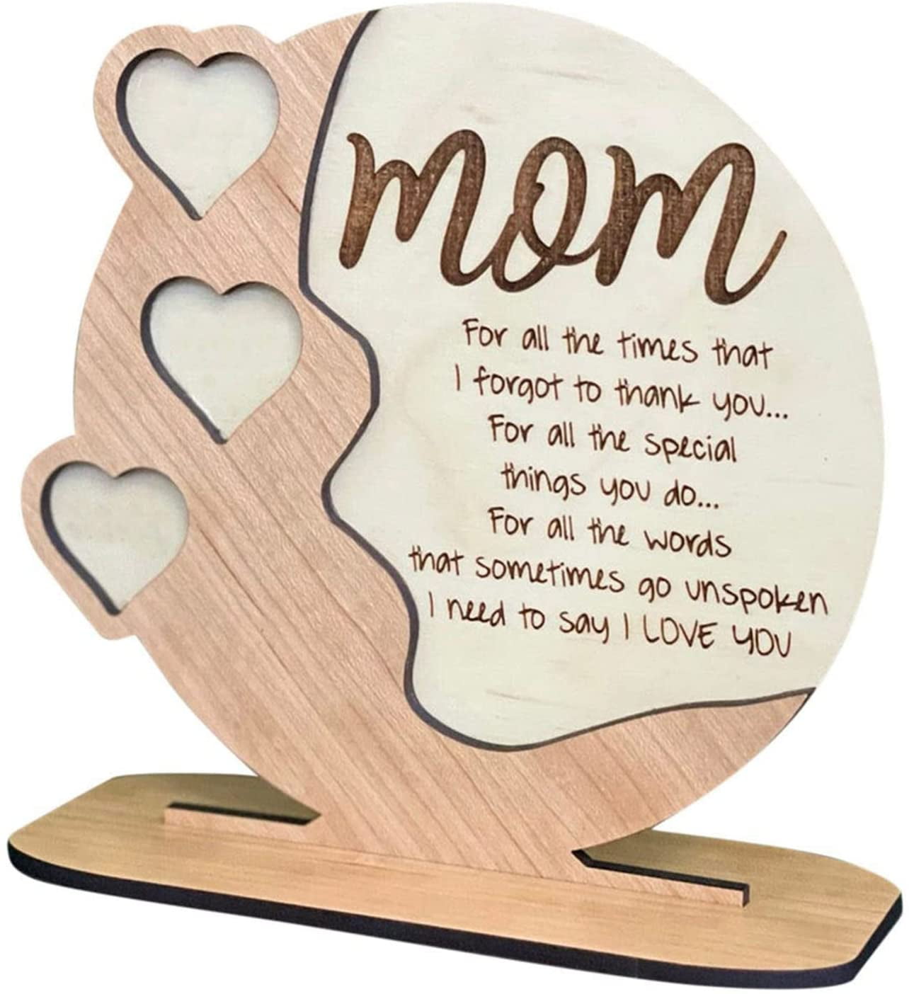  Mothers Day Gifts from Daughter, Best Mother Desk Decor,  Grateful to My Mom Quotes Wood Plaque With Metal Stand, Desk Sign for the  Home Office(C20) : Home & Kitchen