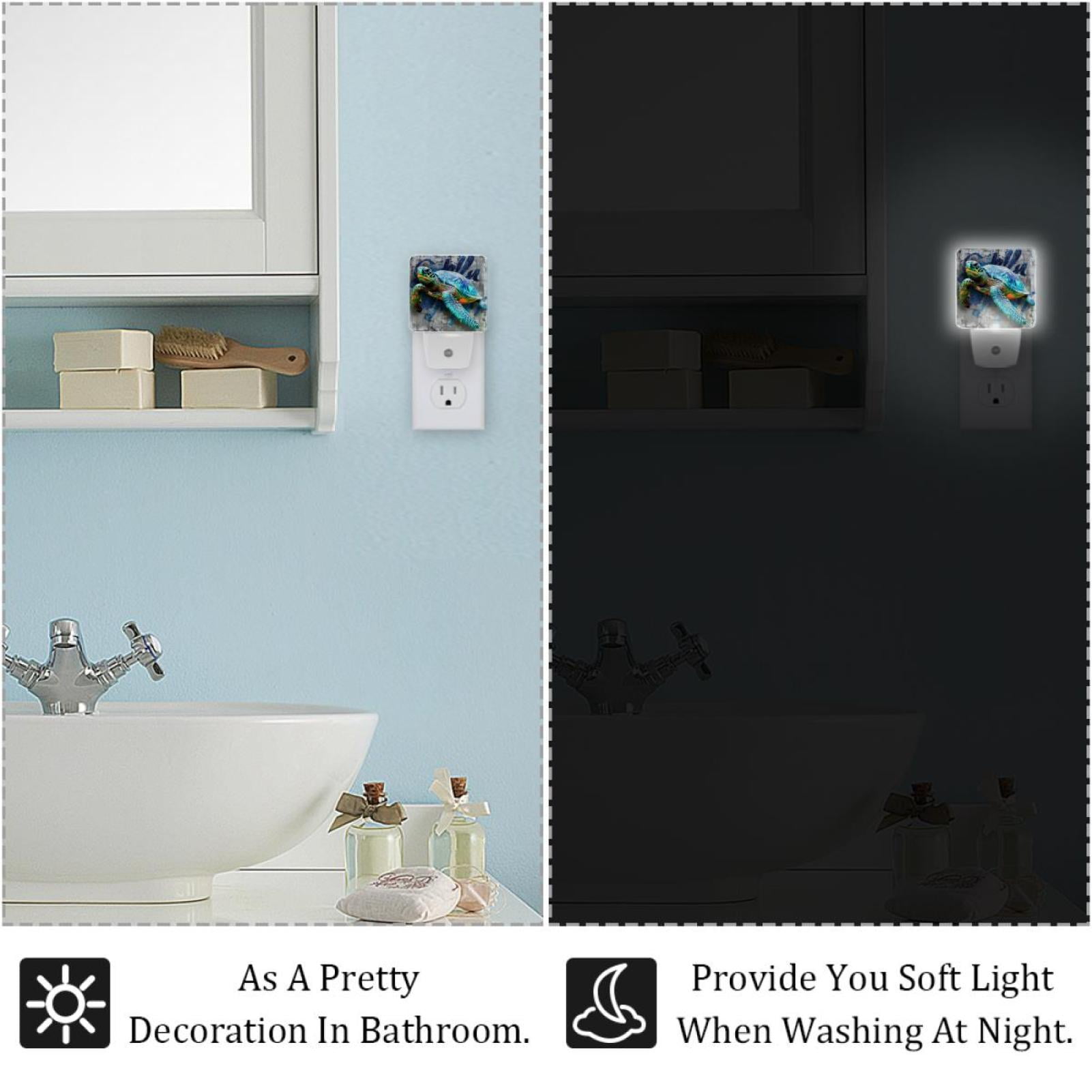 PhooArto Sea Turtle Retro Doodle Plug in LED Night Light Auto Sensor Dusk to Dawn Decorative Night for Bedroom, Bathroom, Kitchen, Hallway, Stairs, Baby's Room, Energy Saving