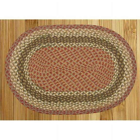 Olive-Burgundy-Gray Jute Braided Rug
