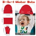 thumbnail image 3 of FZ FANTASTIC ZONE Baby Kids Winter Hats Beanie Warm Scarfs Touchscreen Gloves Knit Fleece Neck Warmer Gifts for 4 5 6 7 8 Year Old Girls Boys, Red, 3 of 5