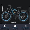 thumbnail image 6 of KAIJIELAISI 26" Fat Tire Electric Mountain Bike for Adults, AWD Dual Motor Electric Bicycles with 21-Speed Gear, Peak 3000W Ebike, 48V 23AH Removable Battery, Fast Dual Hydraulic Brakes, UL2849, 6 of 7