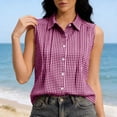 thumbnail image 3 of Taqqpue Women Tank Top Striped Button Down Sleeveless Shirt Blouse Beach Vacation Plus Size Tops Casual Collared Office Work T Shirt for Women S-XXL, 3 of 8