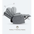 thumbnail image 4 of Bingirl Grey 27 Inch Extra Wide Oversized PU Leather Manual Recliner Chair for Living Room, 4 of 8