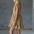 thumbnail image 4 of Summer Plus Size Dresses for Womens 2026 Fashion Crewneck Loose Half Sleeve Solid Knee-length Dress, 4 of 5