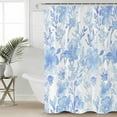 thumbnail image 5 of Abstract Blue Floral Shower Curtain, 36" x 72", Watercolor Plants Flowers Leaf Waterproof Bathroom Curtain Washable Shower Curtain Set with 12 Hooks, 5 of 6