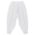thumbnail image 4 of COOFANDY White Linen Pants Men Harem Pants Hippie Baggy Linen Pant Loose Stretchy Waist Summer Beach Pants, 4 of 10