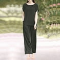 thumbnail image 2 of Timegard Lounge Sets for Women Plus Size Short Sleeve Tops Straight Leg Pants with Pockets Loose Outfits, 2 of 7
