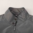 thumbnail image 3 of Men's Lightweight Bomber Windbreaker Jacket Casual Stylish Fall Spring Coat Grey Size 2XL, 3 of 6
