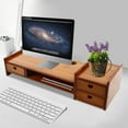 thumbnail image 2 of CNCEST Simple Computer Heightened Rack Desktop Storage Rack Wood Desktop Storage Box, 2 of 8