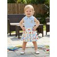thumbnail image 4 of RUINIXCW Toddler Baby Girl 100 Days Back to School Outfit Kids Summer Kindergarten Outfits Girls First Day of School Outfit Pencil Embroidery Lapel Tank Tops and Pleated Skirt Set, 4 of 9
