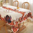 thumbnail image 3 of Qocolhg Pumpkin Turkey Tablecloth for Square Tables - 19.68 x 19.68 Inch Spill-proof Fall Autumn Table Cloth, Washable Thanksgiving Table Decor, Farmhouse Fall Halloween Decorations for Home Kitchen, 3 of 9