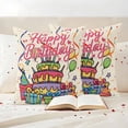 thumbnail image 3 of Happy Birthday Outdoor Waterproof Pillow Covers, Ribbon Cake Balloon Cartoon Decorative Square Throw Pillowcase Sofa Cushion Sham for Patio/Couch/Chair, 20"x20" 2 Pack, 3 of 8
