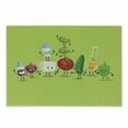thumbnail image 1 of Vegetable Cutting Board, Cartoon Greek Salad Ingredients in Characters Fun Olive Oil Lemon Cheese, Decorative Tempered Glass Cutting and Serving Board, in 3 Sizes, by Ambesonne, 1 of 2