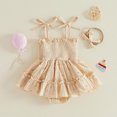 thumbnail image 7 of Karoyedx Baby Dresses Baby Girl 1st Birthday Clothes One Year Old Tulle Romper Sleeveless Bodysuit Cake Smash Outfits Light Yellow Size,12-18 Months, 7 of 7