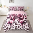 thumbnail image 2 of Feelyou Bling Bow-tie Comforter Set 7pcs, Pink Fashion Leopard Print Full Bedding Set, 2 of 8