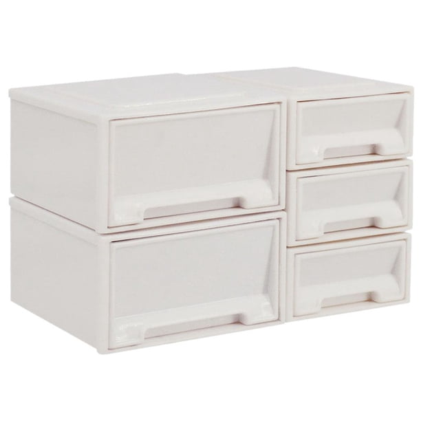 Caja de almacenamiento de cajones de , organizador de cajones apilables, caja de almacenamiento de plástico con cajón y compartimentos, y