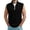 Black, variant on Men's Half Zip Stand Collar Sleeveless Vest, Polyester Ribbed Knit Regular Fit Top, Breathable Casual Wear for Men's Daily and Outdoor Occasions