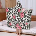 thumbnail image 5 of Pioneer Flower Floral Print Pattern Hooded Bath Towel，50"x30" for Ages 3 To 12 Kids, Quick Dry Lightweight Soft Microfiber Hood Beach Towel Cover Up for Kids, 5 of 7