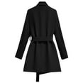 thumbnail image 6 of Baberdicy Lady Trench Coat Women's Tailored Collar Solid Color Relaxed and Casual Long Sleeved Mid Length Version Coat Trenchcoat Women's Black, 6 of 6