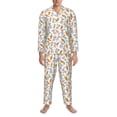 thumbnail image 3 of Salouo Cute Rabbit Print Button-Front Long Sleeve Pajama Set for Men, Soft 2Pjs Men's Long Sleeve Sleepwear-Small, 3 of 7