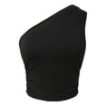 thumbnail image 6 of JIAYUE Women's Tank Top One Shoulder Asymmetrical Neck Sleeveless Versatile Cozy Crop Solid Color Sexy Trendy Female Vest, 6 of 7