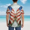 thumbnail image 4 of Yiaed Patriotic Butterfly Floral Print Hawaiian Shirt for Men Short Sleeve Button Down Shirts Beach Shirts for Men,X-Large, 4 of 7
