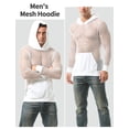 thumbnail image 5 of FEOYA Men's Fishnet Hoodie Shirt Mesh Tank Top See Through Muscle Sheer Shirt Workout Long Sleeve Loose Shirts Pullover with Pocket for Club Gym Active Black, 5 of 7