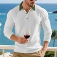 thumbnail image 6 of Generic Men's Knit Long Sleeve T Shirts Casual Collared Classic Polo Sweater Dress Pullover Fashion Golf Shirts, 6 of 7