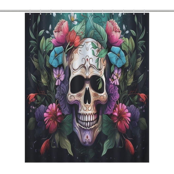 Halloween Colored Skull Printed Shower Curtain Bathroom Curtains Waterproof Fabric Home Partition Screen Living Room