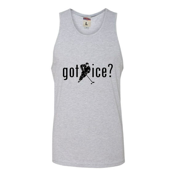 Adult Got Ice? Hockey Lovers Sleeveless Tank Top Cotton T-Shirt