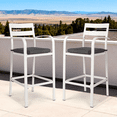 thumbnail image 2 of Ktaxon 2-Pc Outdoor Bar Stools, All-Weather Aluminum with Cushion for Patio, Backyard, White, 2 of 7